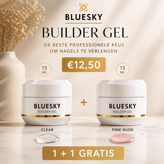 Builder Gel Clear + Nude Pink - Blueskygellak.nl