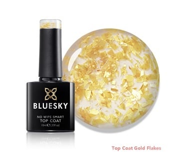 Top Coat Gold Flakes No Wipe - Blueskygellak.nl